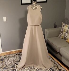 Bari Jay Mocha Flowly Back Dress